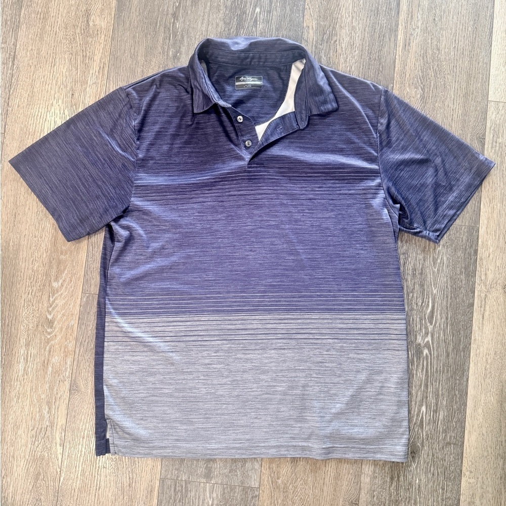 Hogan XL Blue and Gray Gradient Polo Shirt - Picture 2 of 4